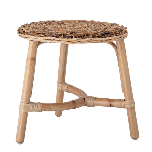 The seat on this children's stool is made from banana palms and the legs are made from rattan. It is very stable and fits into any kids room perfectly. Dimensions: D32,5xH32 cm Banana Palm Bark, Rattan Wipe clean with a moist cloth. Variations in size & shape may occur due to materials. Indoor use only