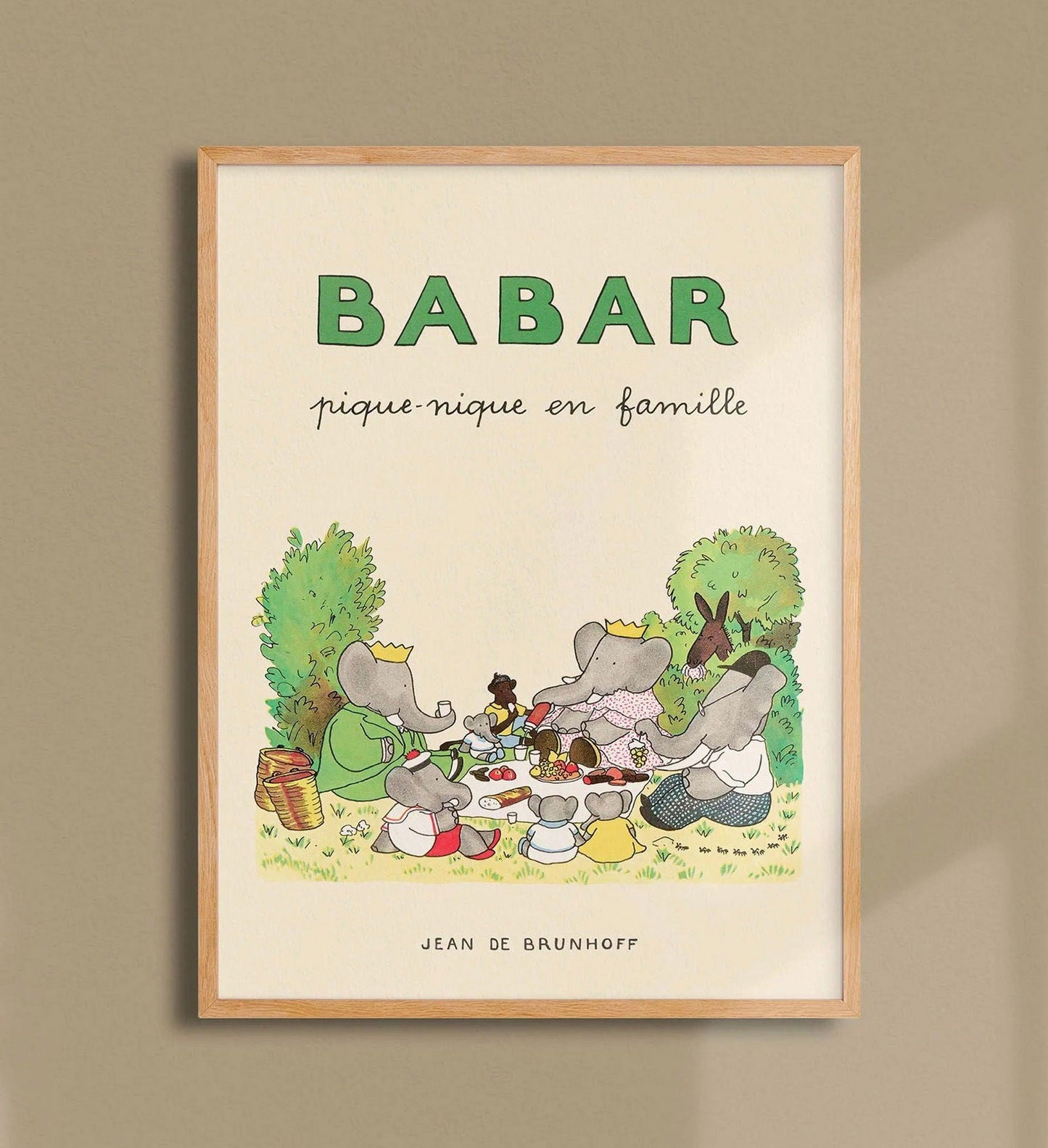 Babar Pique-nique en famille 30x40cm print - Generosa Home & Living - -