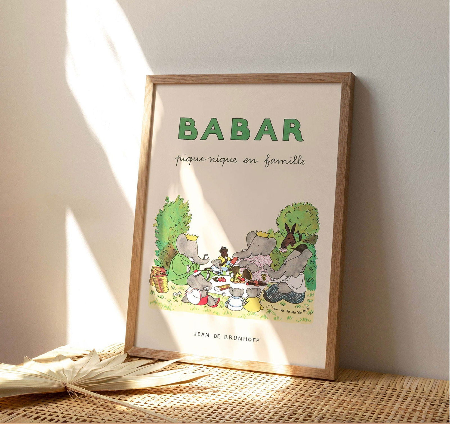 Babar Pique-nique en famille 30x40cm print - Generosa Home & Living - -