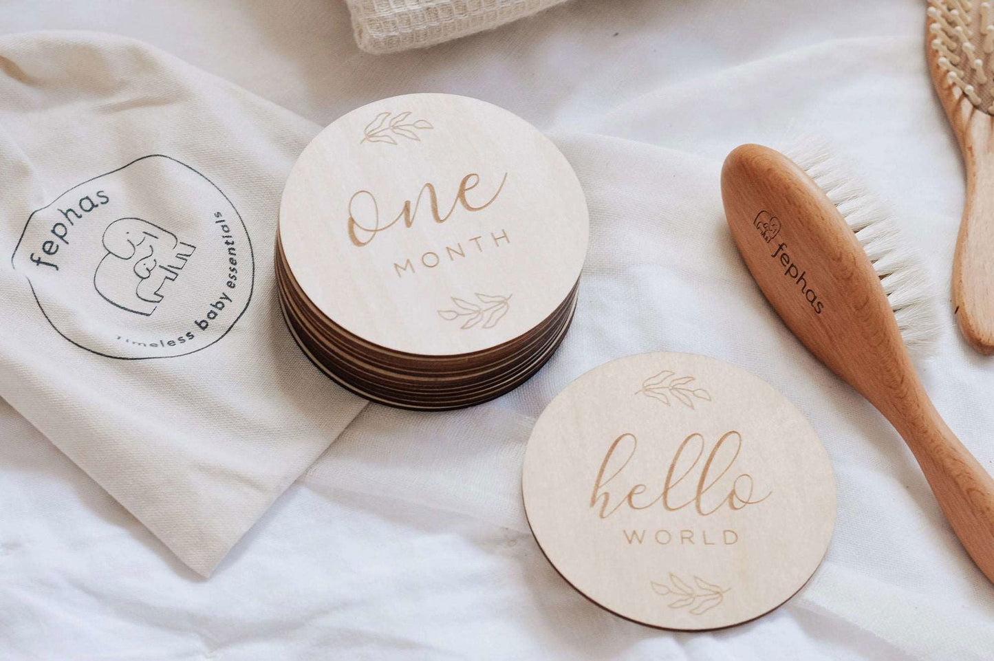 Baby Monthly Milestone Wooden Cards/Discs - Generosa Home & Living - -
