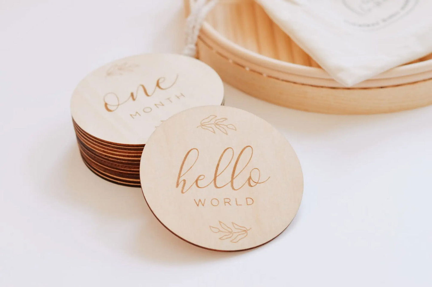 Baby Monthly Milestone Wooden Cards/Discs - Generosa Home & Living - -