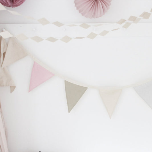 Bunting- white, beige and rose - Generosa Home & Living - -
