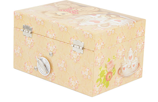 Decorative jewelry box with floral pattern on a white background