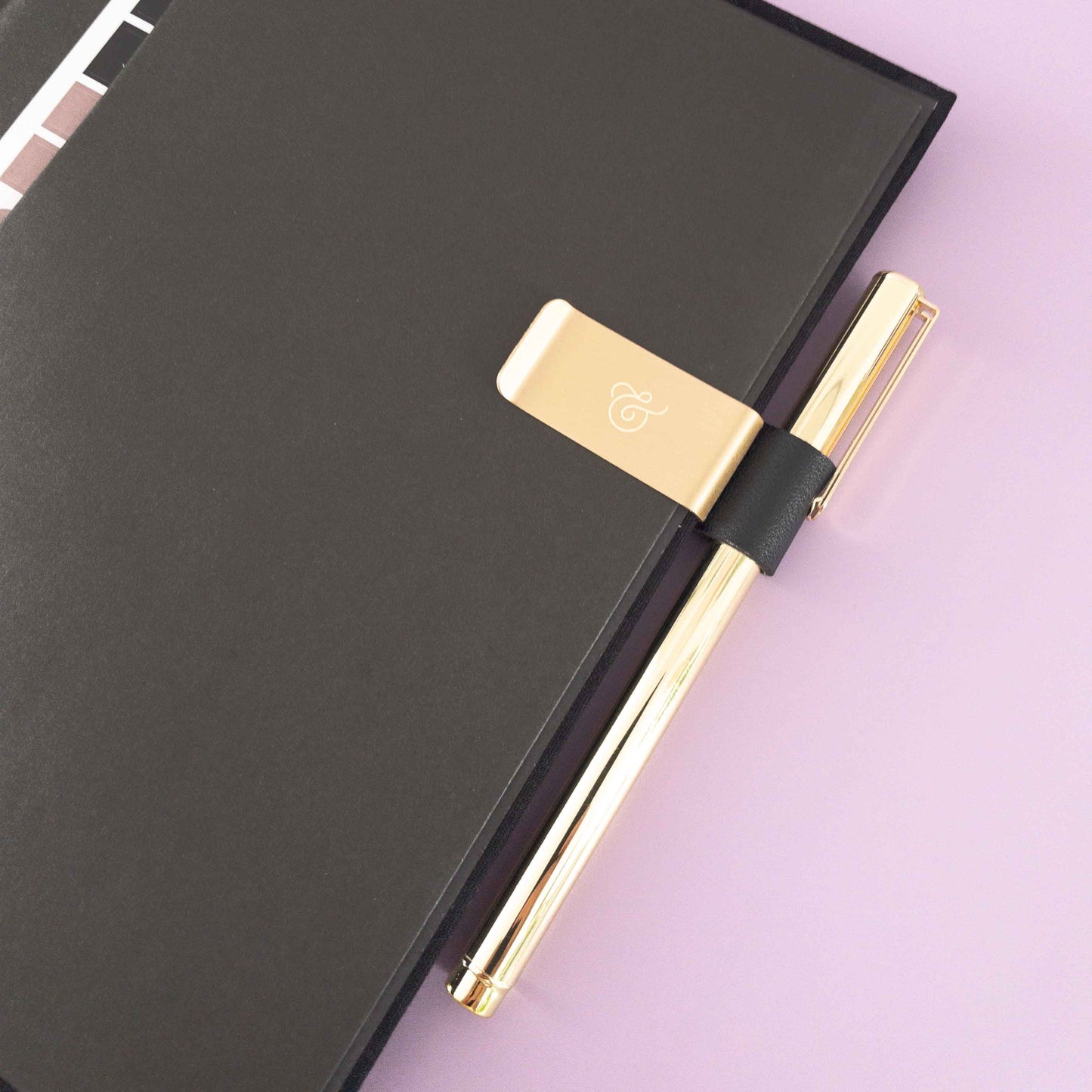Pen Loop Holder- Black Vegan Leather