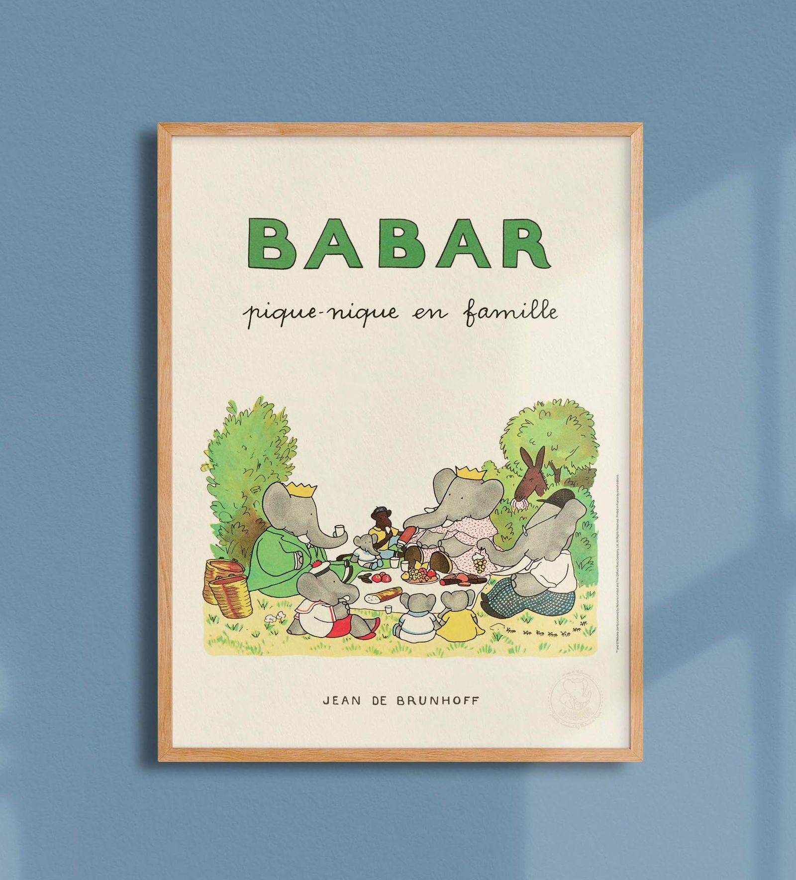 Babar Pique-nique en famille 30x40cm print - Generosa Home & Living -  - 