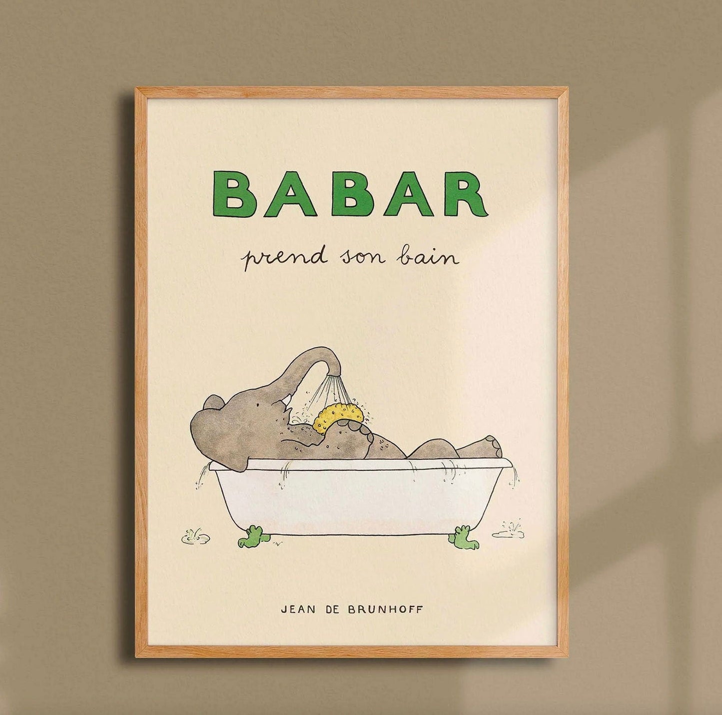 Babar Prend Son Bain 30x40cm print - Generosa Home & Living -  - 