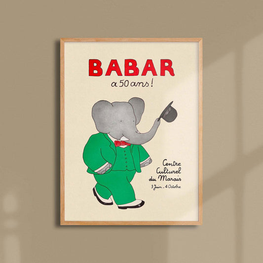 Babar a 50 ans 30x40cm print - Generosa Home & Living -  - 
