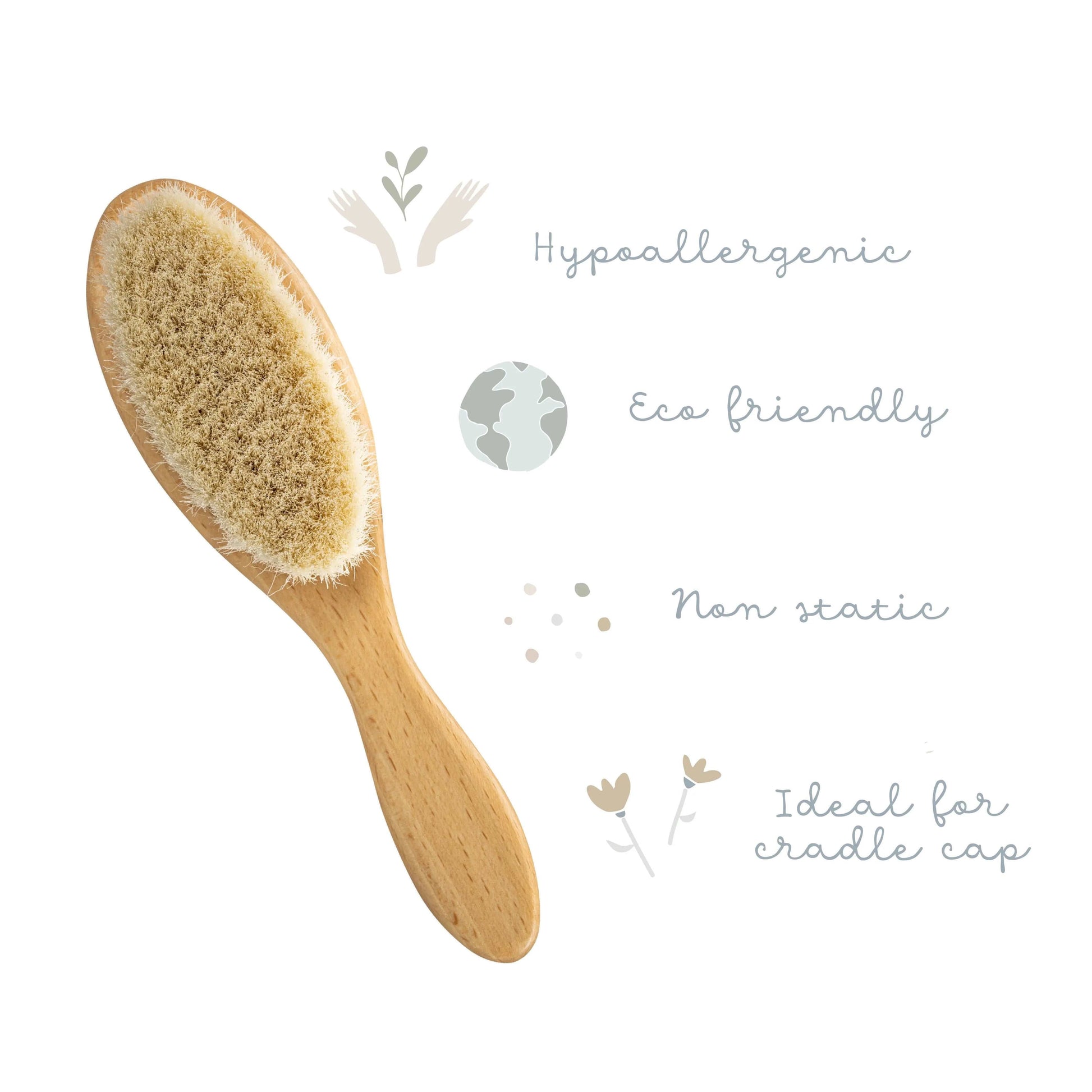 Fephas Wooden Baby Hair Brush