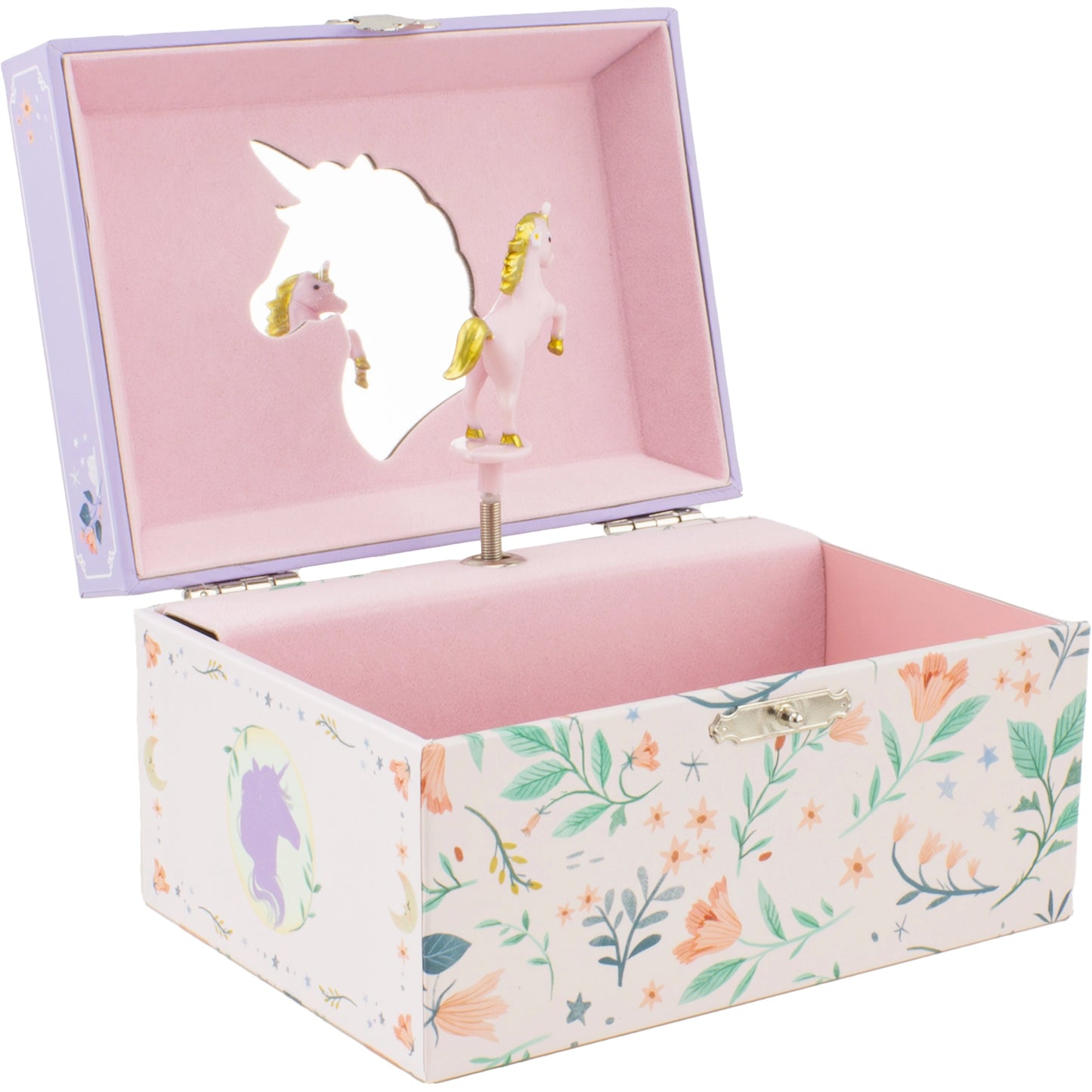 Jewelry box with unicorn design on a white background