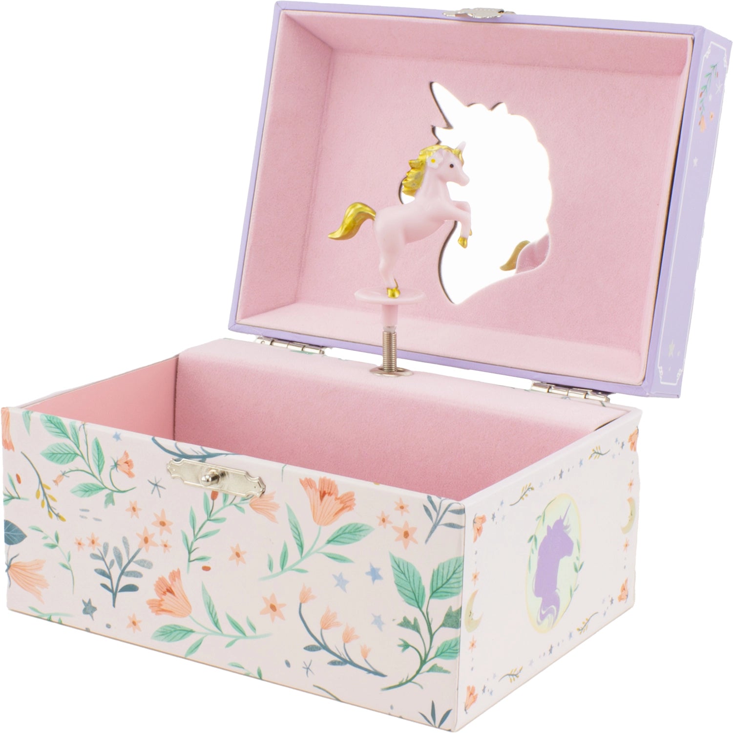Jewelry box with unicorn design on a white background